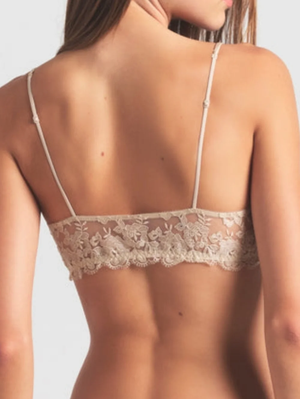 NWT SKIMS Embroidered Lingerie Front Close Unlined Demi Bra Champagne 34DD - Picture 3 of 5